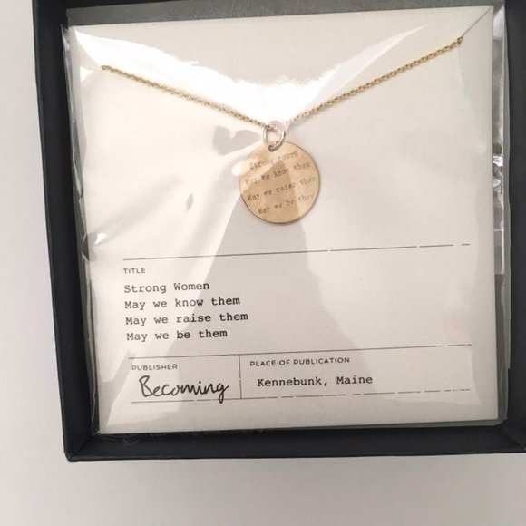 Patina Strong Women Quote Necklace 18” Length Chain - Picture 3 of 5